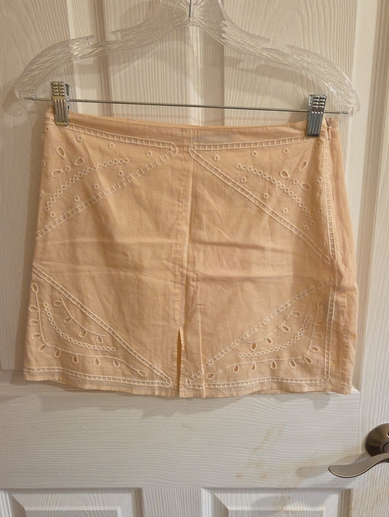 Ekyog Dresses & Skirts - Ekyog French Brand Peach Embroidered Mini Skirt
